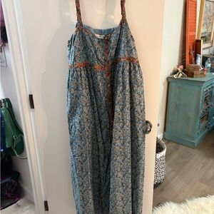 NATURAL LIFE Blue and Orange Maxi Dress